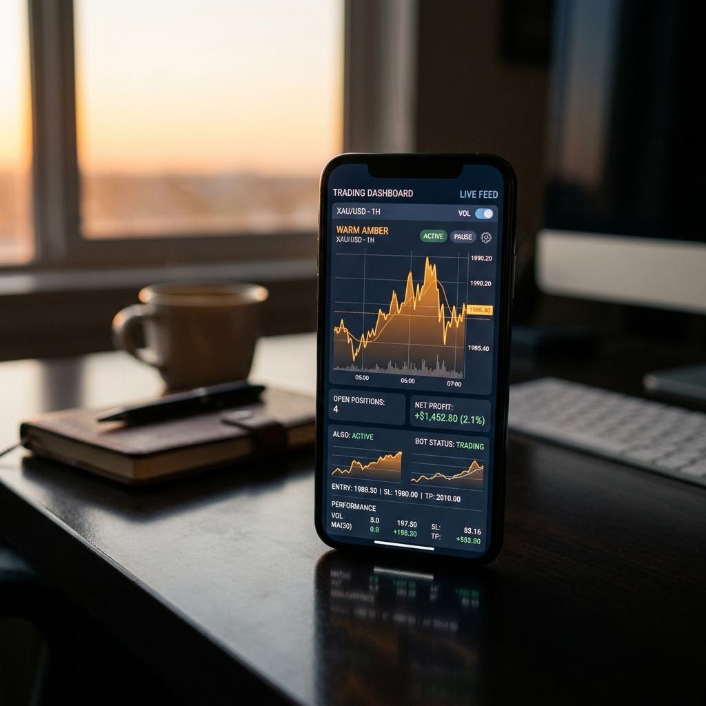 Interface de la plateforme de trading crypto IA Meluseline sur mobile